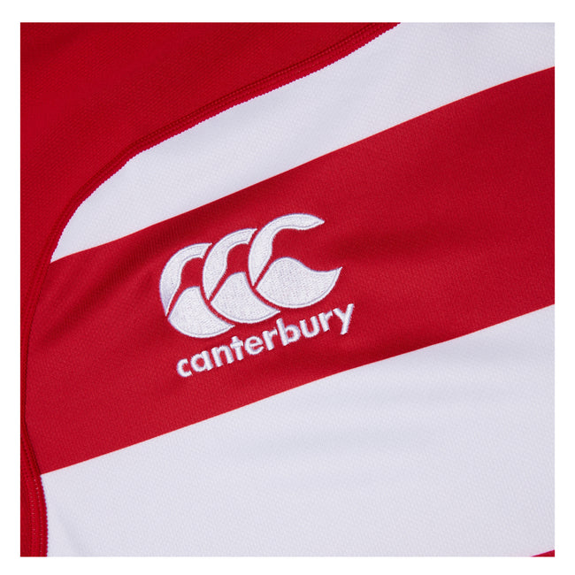 Flag Red - Side - Canterbury Mens Evader Hooped Vapodri Jersey