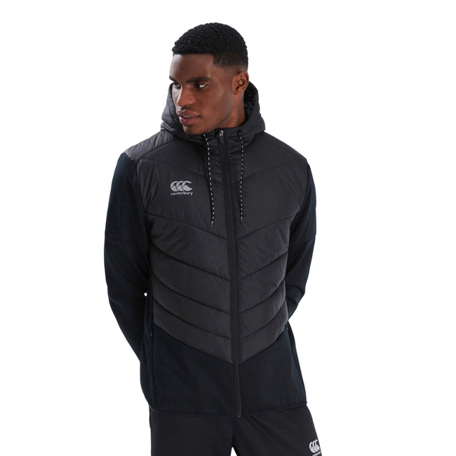 Black-Gunmetal Grey - Side - Canterbury Mens Hybrid Padded Jacket