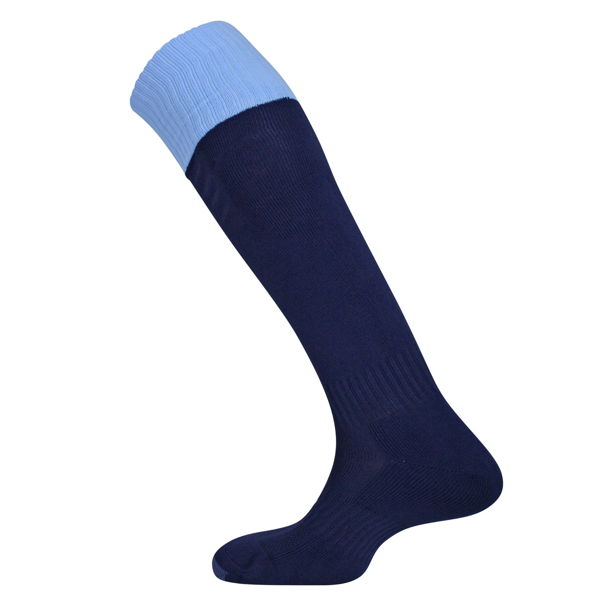 Navy-Sky - Front - Mitre Mens Mercury Contrast Football Socks