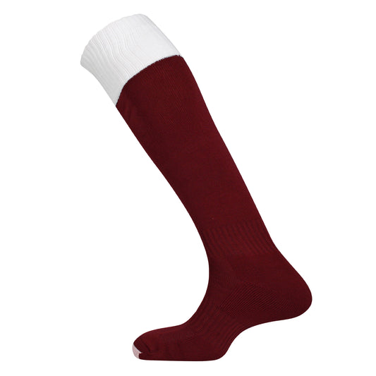 Maroon-White - Front - Mitre Childrens-Kids Mercury Contrast Socks