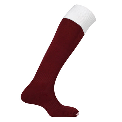 Maroon-White - Back - Mitre Childrens-Kids Mercury Contrast Socks