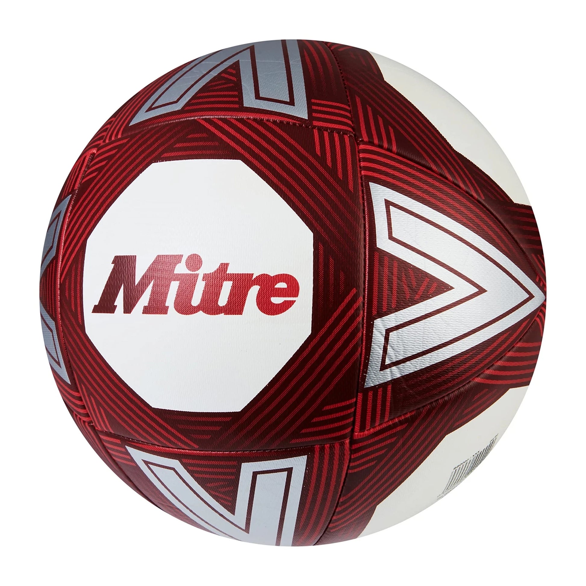 White-Red - Side - Mitre Training Football