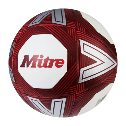 White-Red - Side - Mitre Training Football