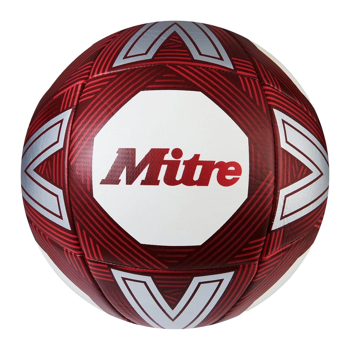 White-Red - Front - Mitre Training Football