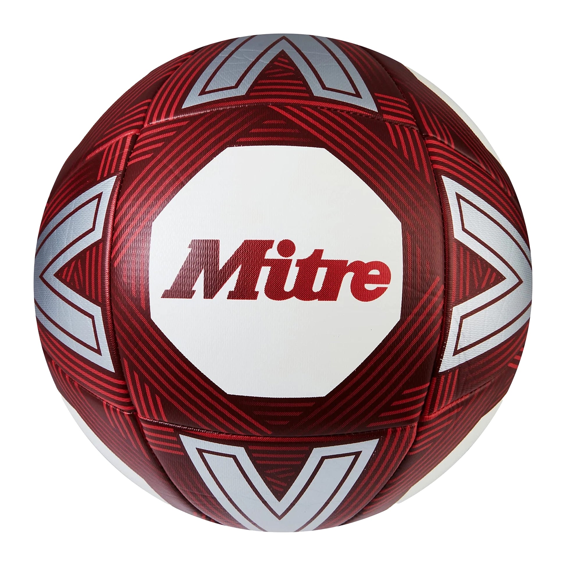 White-Red - Front - Mitre Training Football
