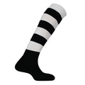 Black-White - Back - Mitre Childrens-Kids Mercury Hooped Football Socks