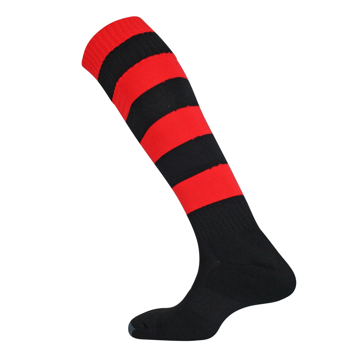 Black-Scarlet - Front - Mitre Childrens-Kids Mercury Hooped Football Socks