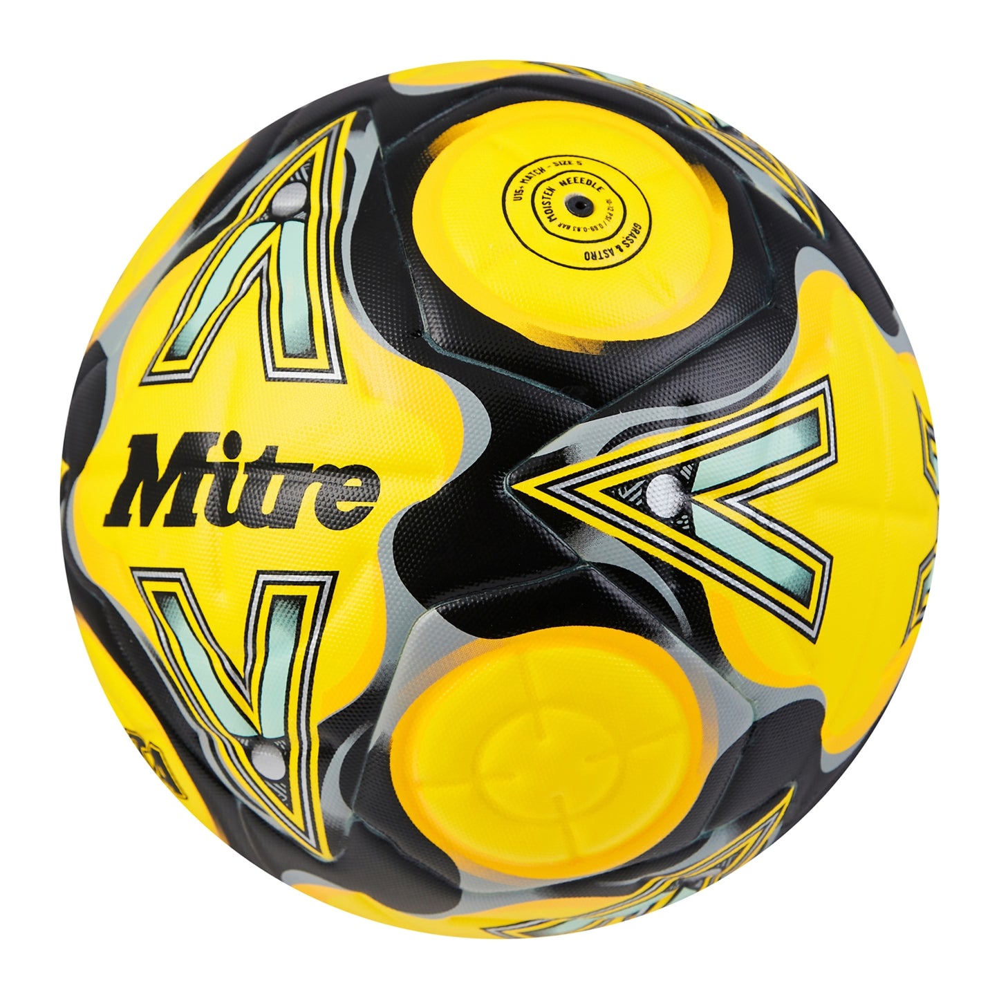 Fluorescent Yellow-Black-Grey - Back - Mitre Delta Evo 2024 Football