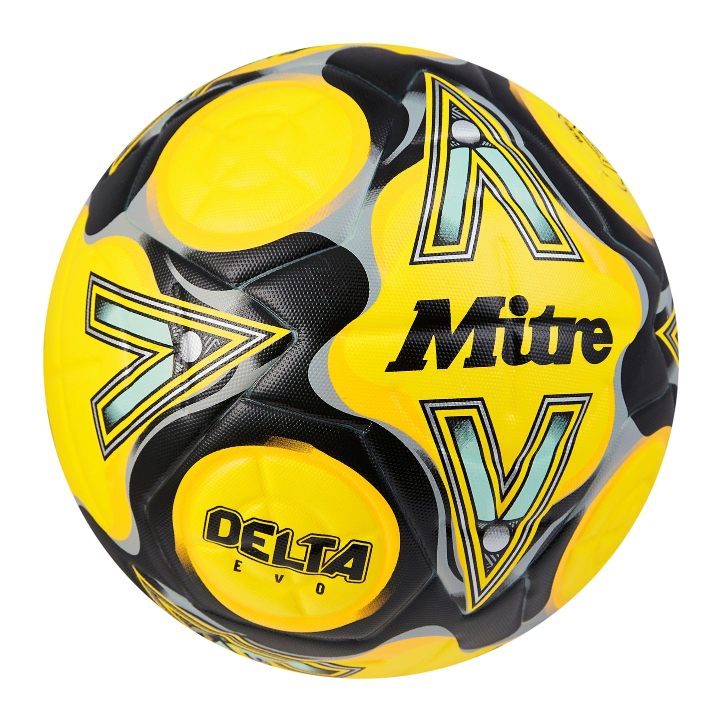 Fluorescent Yellow-Black-Grey - Side - Mitre Delta Evo 2024 Football