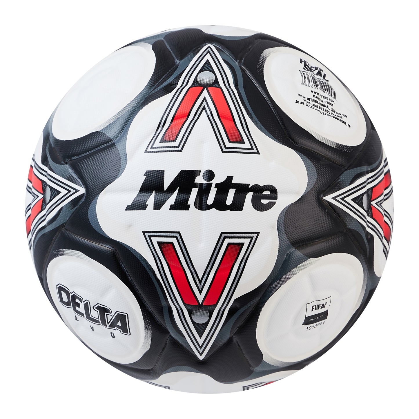 White-Black-Red - Front - Mitre Delta Evo 2024 Football