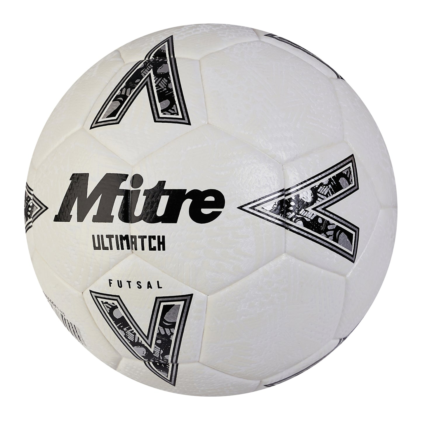 White-Black-Silver - Back - Mitre Ultimatch Logo Football