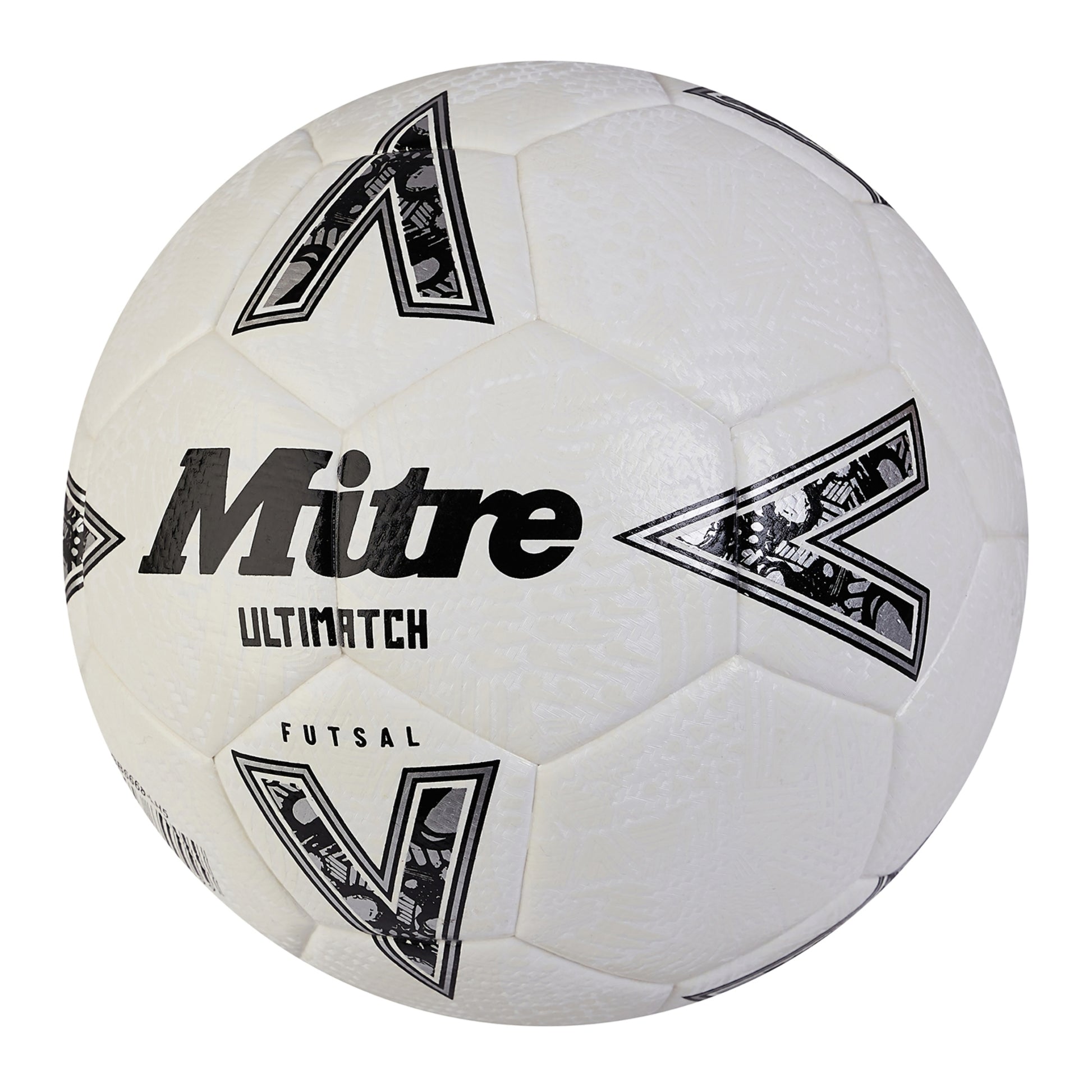 White-Black-Silver - Back - Mitre Ultimatch Logo Football