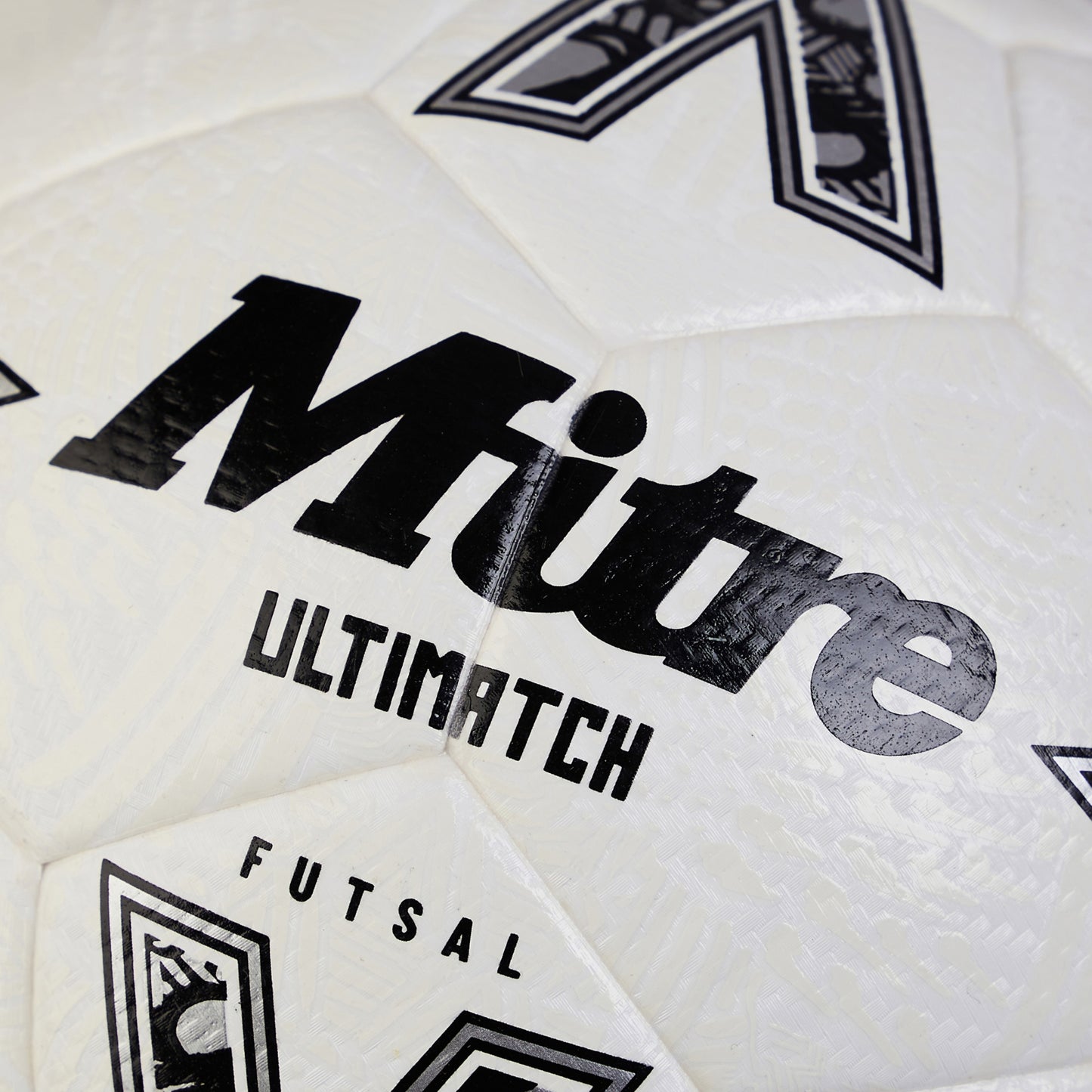 White-Black-Silver - Side - Mitre Ultimatch Logo Football