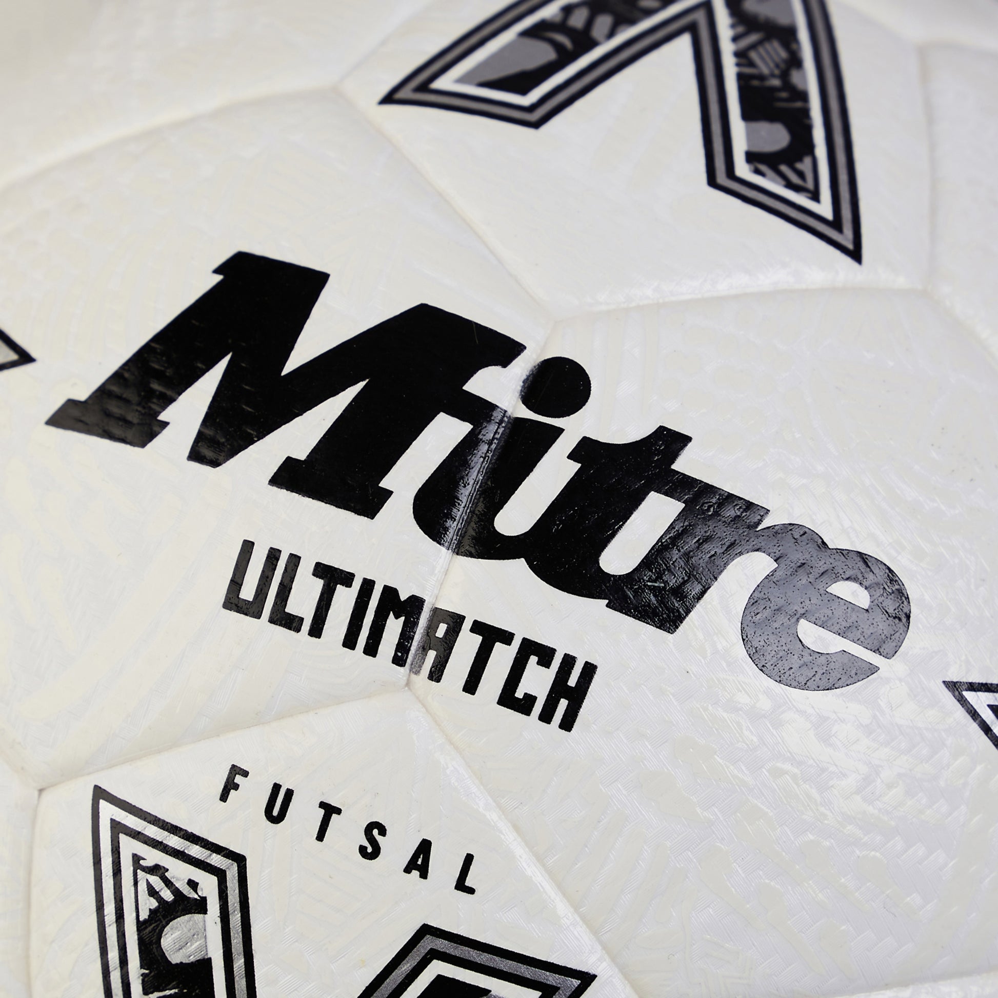 White-Black-Silver - Side - Mitre Ultimatch Logo Football