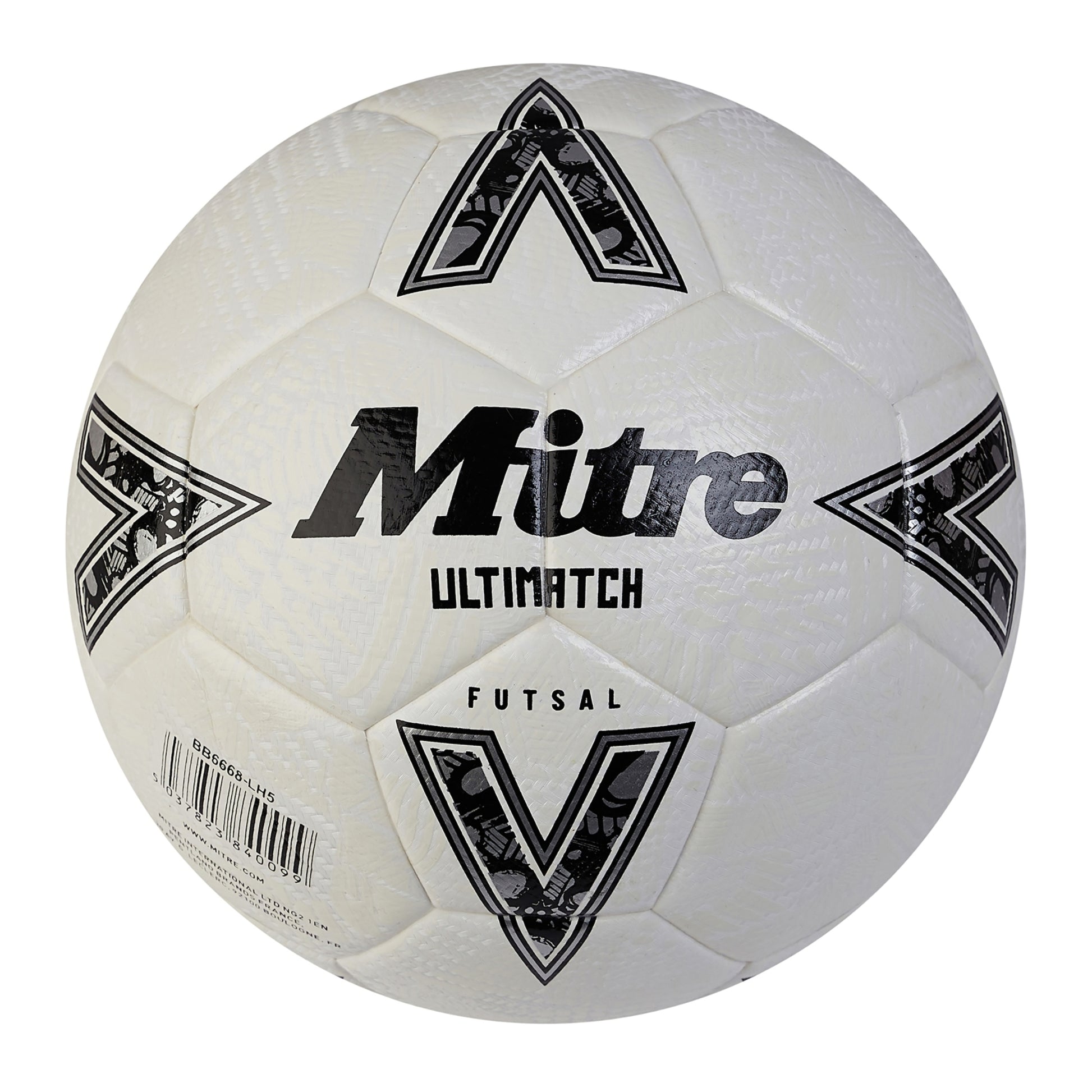 White-Black-Silver - Front - Mitre Ultimatch Logo Football