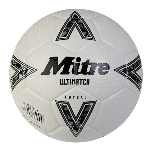 White-Black-Silver - Front - Mitre Ultimatch Logo Football