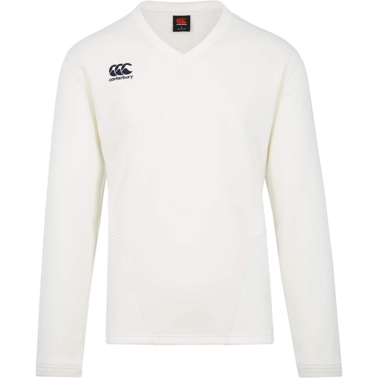 Cream - Front - Canterbury Childrens-Kids Classic Long-Sleeved Cricket Jumper