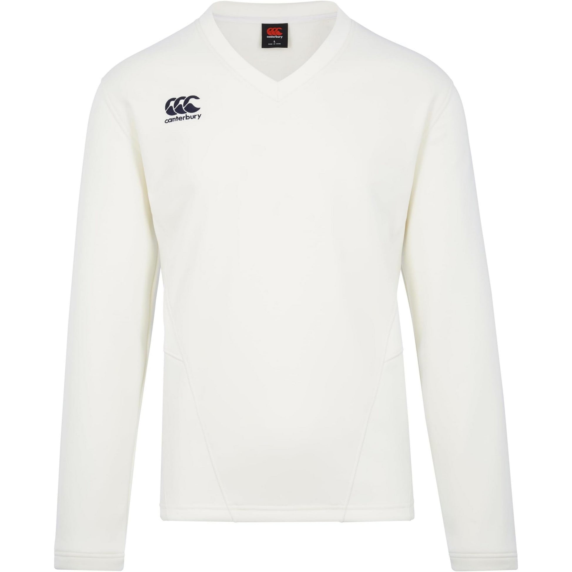 Cream - Front - Canterbury Childrens-Kids Classic Long-Sleeved Cricket Jumper