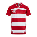 Flag Red - Front - Canterbury Childrens-Kids Evader Hooped Vapodri Jersey