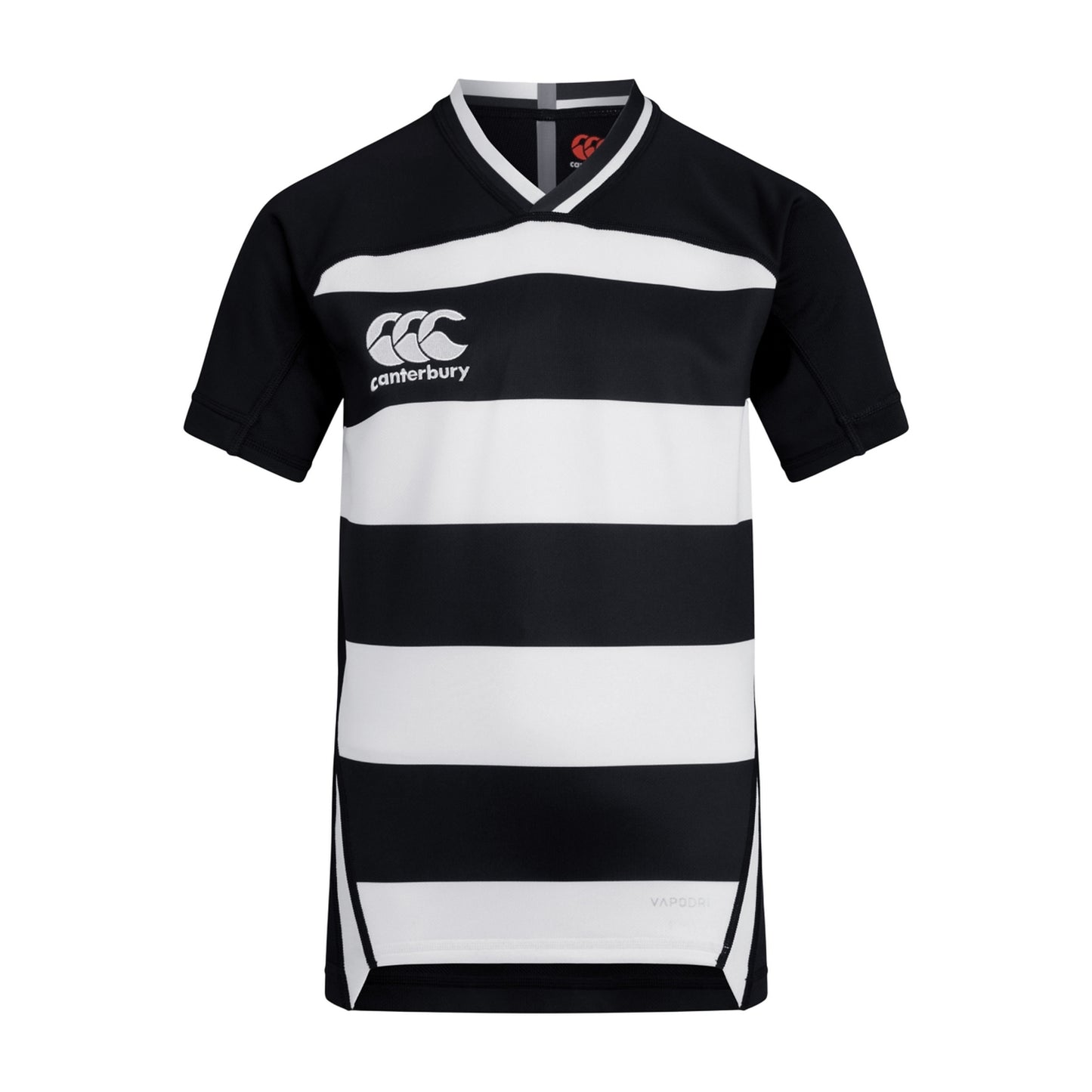 Black - Front - Canterbury Childrens-Kids Evader Hooped Vapodri Jersey