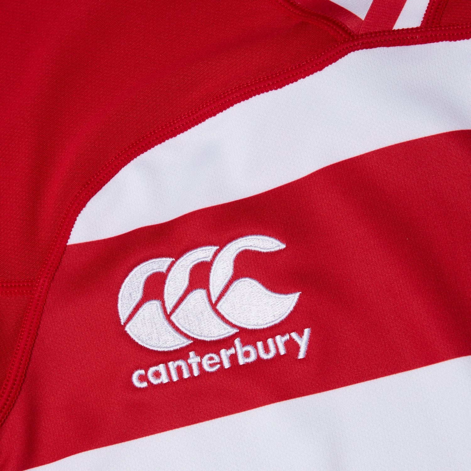 Flag Red - Side - Canterbury Womens-Ladies Evader Hooped Vapodri Jersey