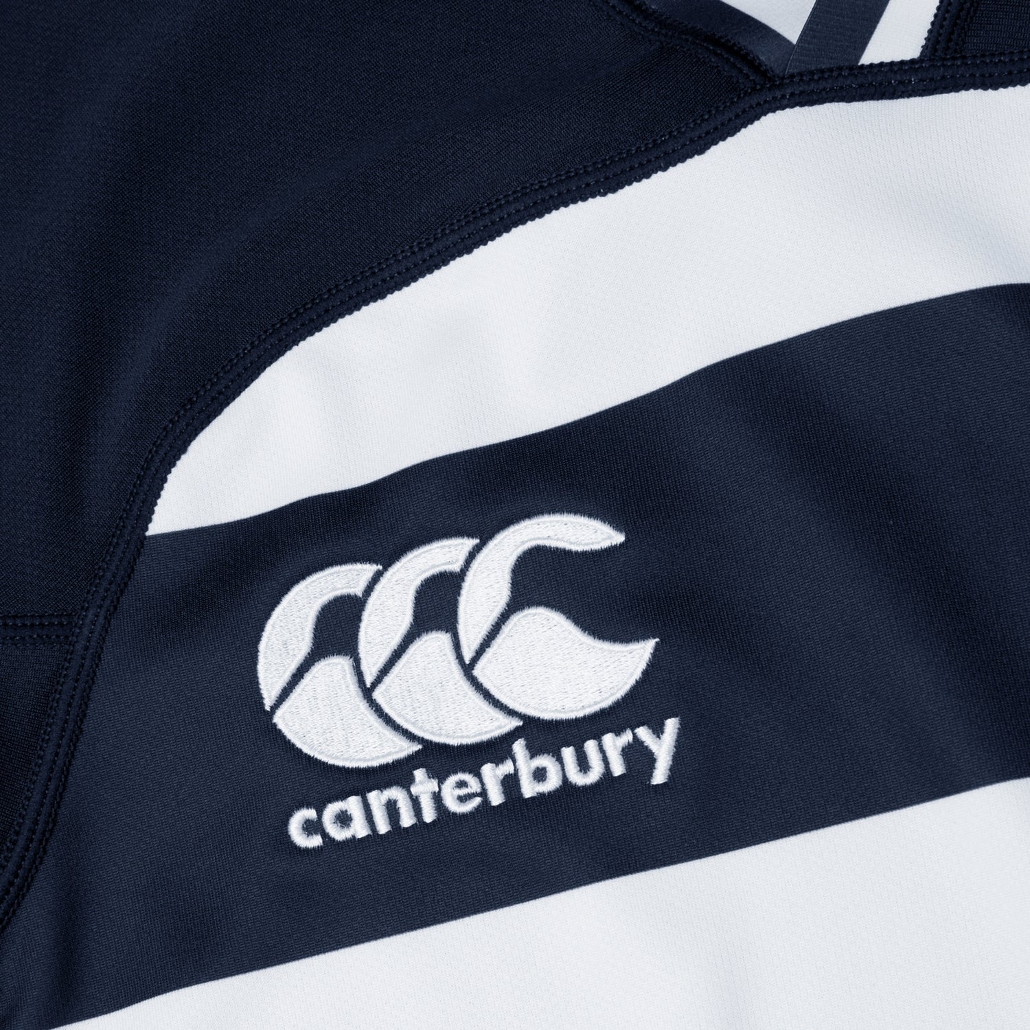 Navy - Side - Canterbury Womens-Ladies Evader Hooped Vapodri Jersey