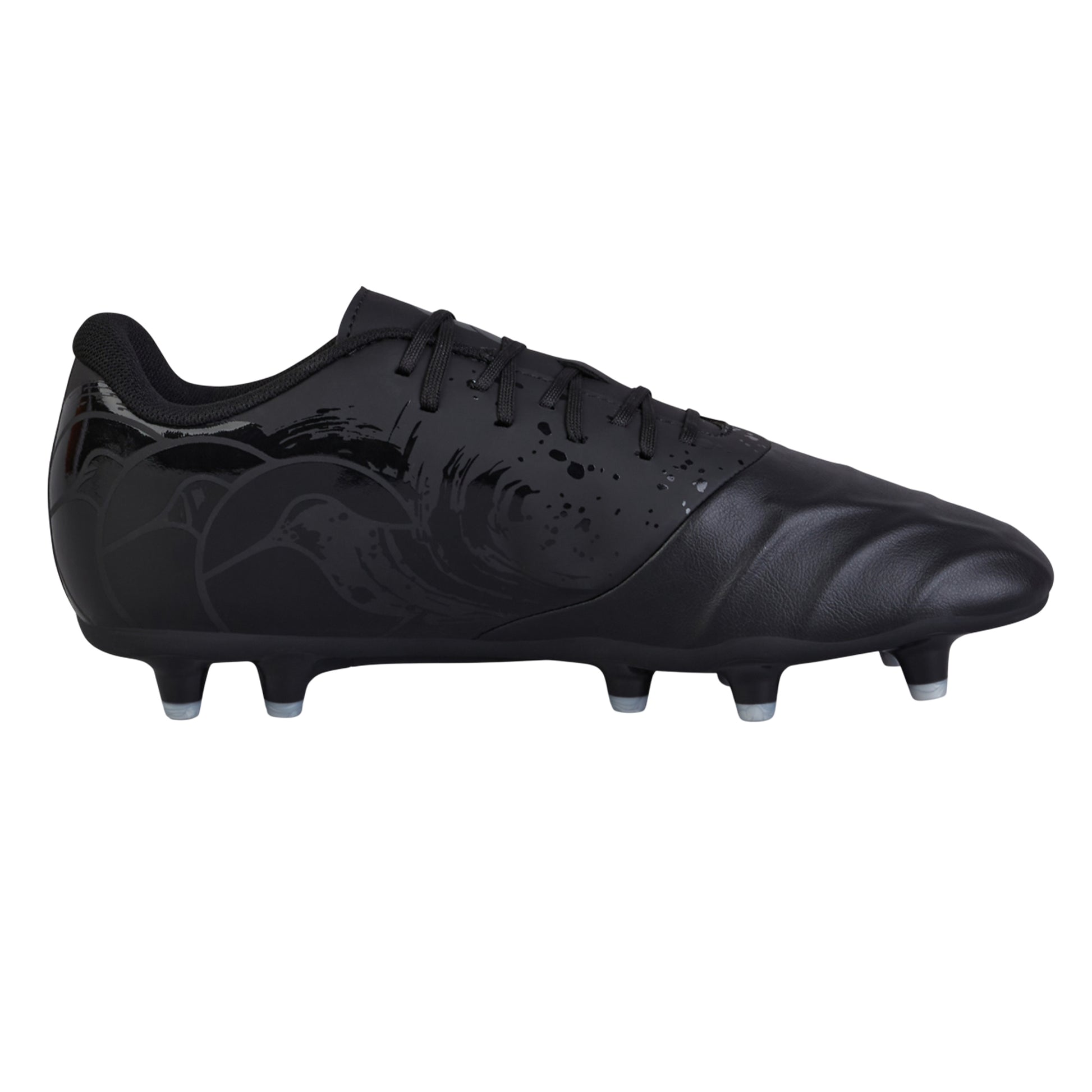 Black-Silver Metallic - Back - Canterbury Unisex Adult Phoenix Genesis Team Firm Ground Rugby Boots