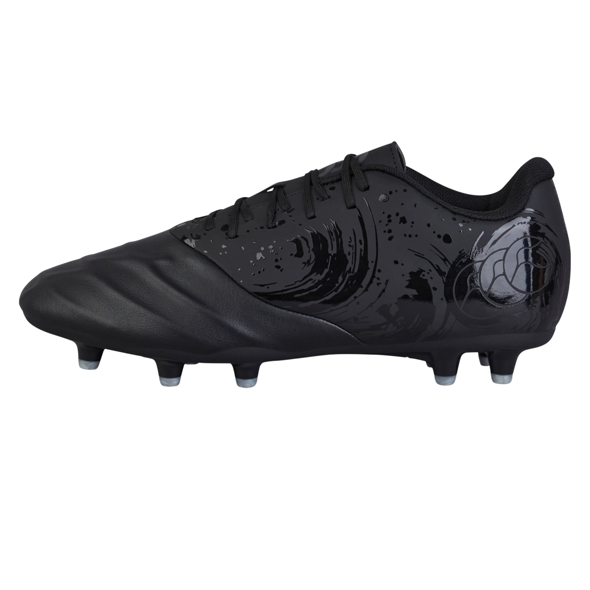 Black-Silver Metallic - Side - Canterbury Unisex Adult Phoenix Genesis Team Firm Ground Rugby Boots