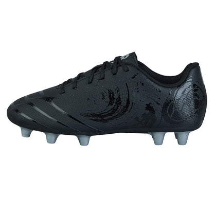 Black-Silver Metallic - Side - Canterbury Childrens-Kids Phoenix Genesis Team Firm Ground Rugby Boots