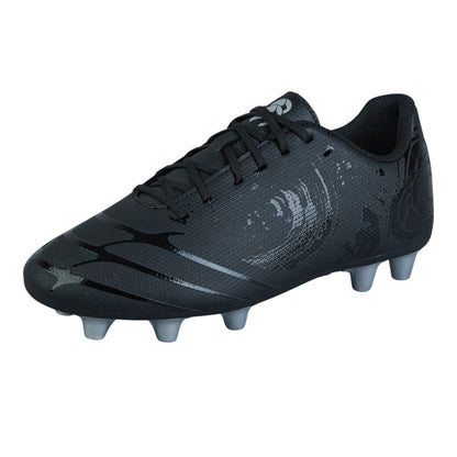 Black-Silver Metallic - Front - Canterbury Childrens-Kids Phoenix Genesis Team Firm Ground Rugby Boots