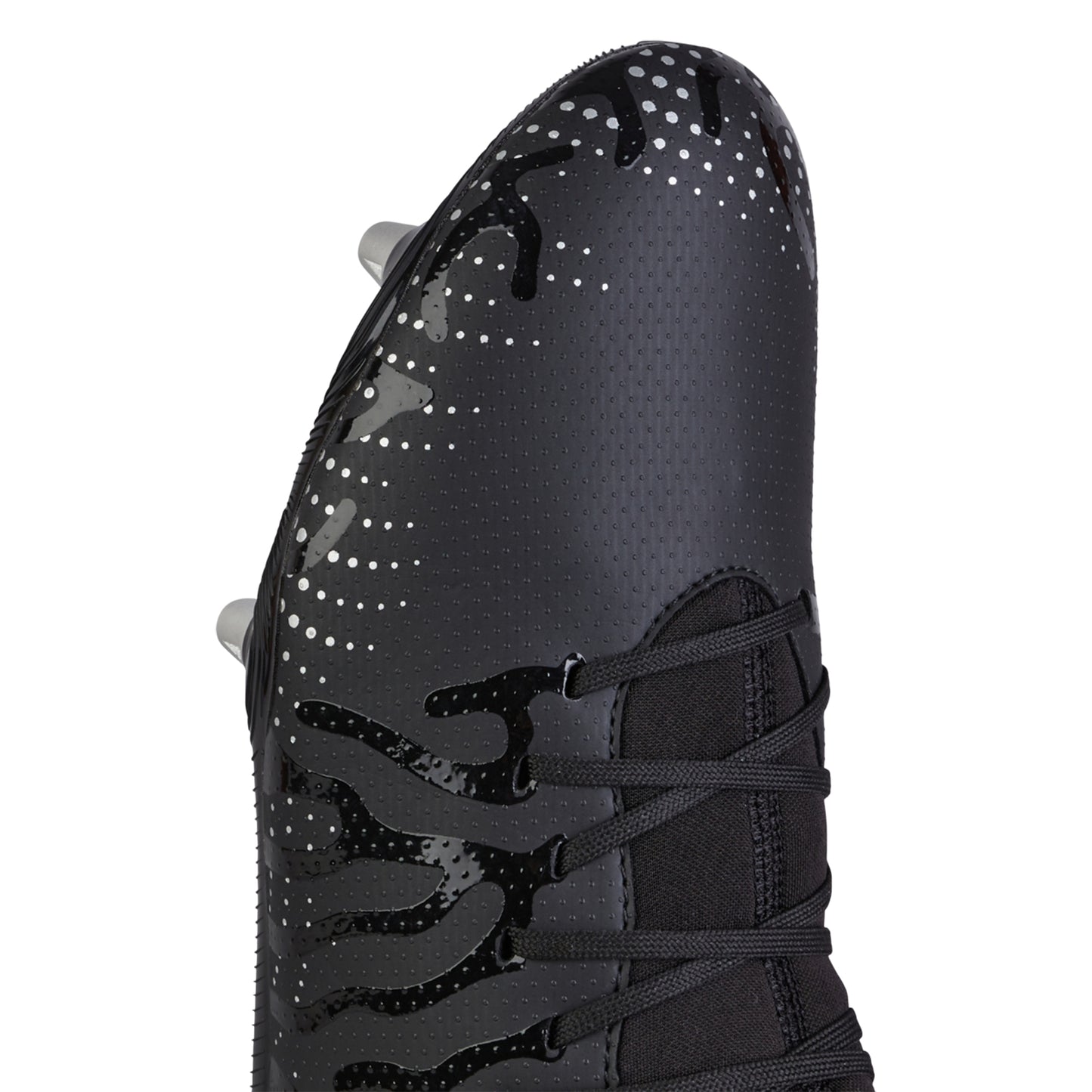 Black-Metallic Silver - Close up - Canterbury Unisex Adult Speed Infinite Team Soft Ground Rugby Boots