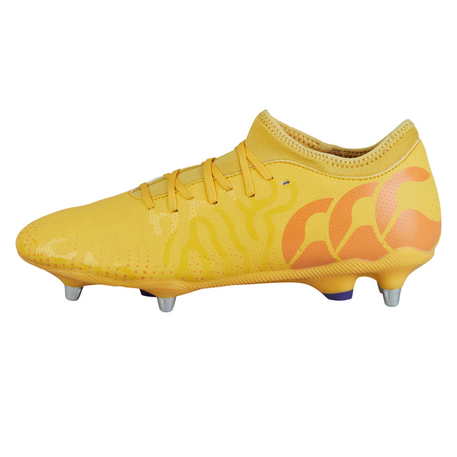 Amber Yellow-Orange Crush-Mars Red - Side - Canterbury Unisex Adult Speed Infinite Team Soft Ground Rugby Boots