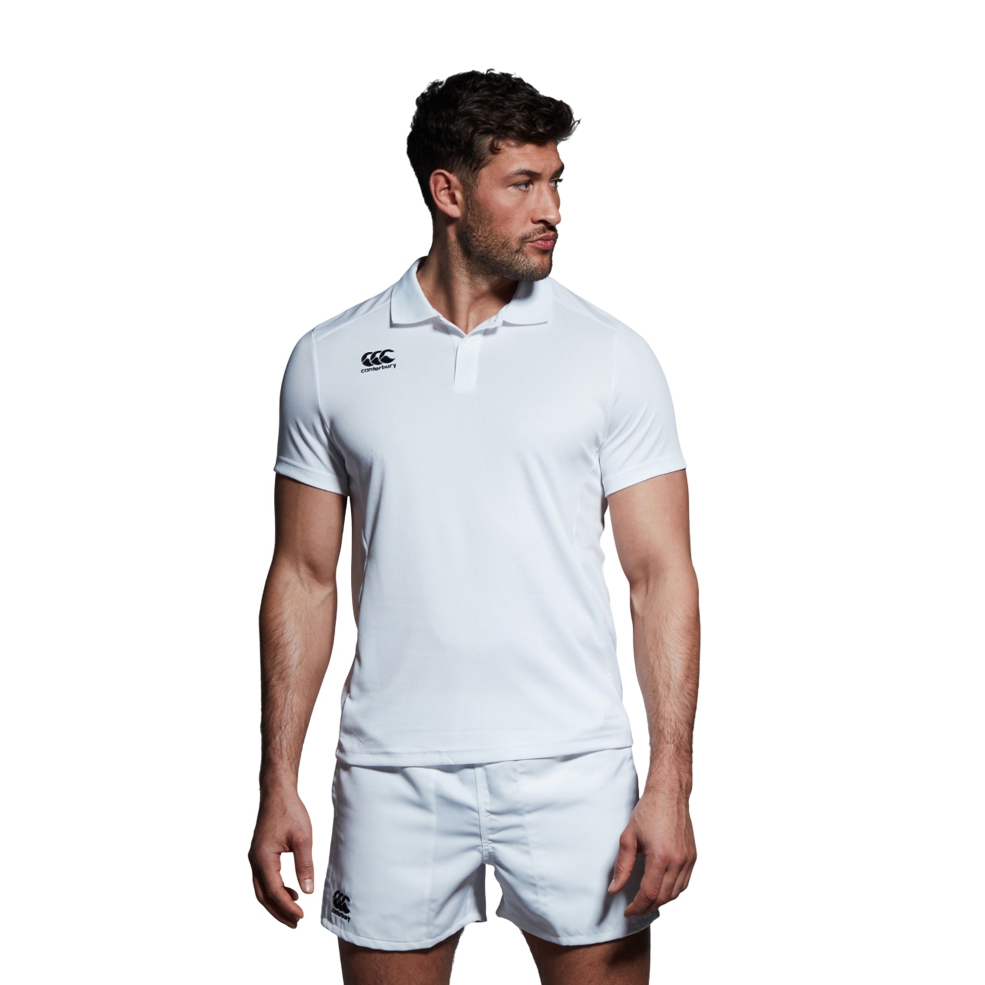 White - Side - Canterbury Mens Club Dry Polo Shirt