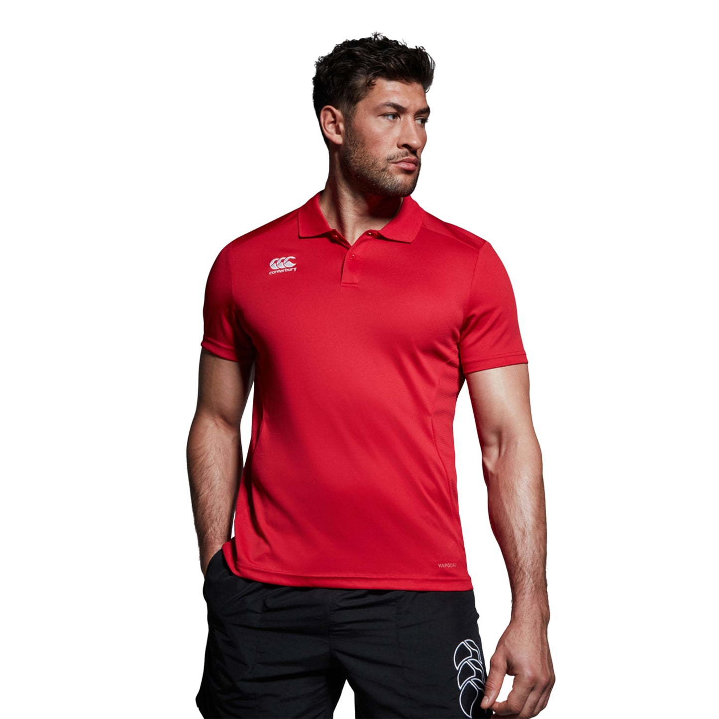 Flag Red - Side - Canterbury Mens Club Dry Polo Shirt