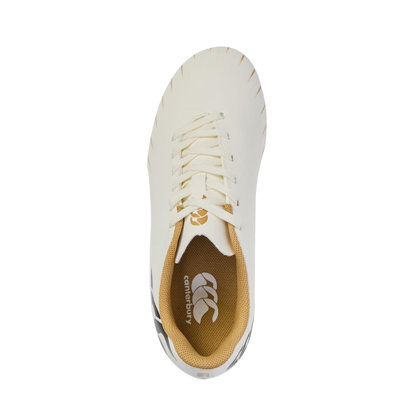 White - Side - Canterbury Unisex Adult Speed Falcon Team Firm Ground Rugby Boots