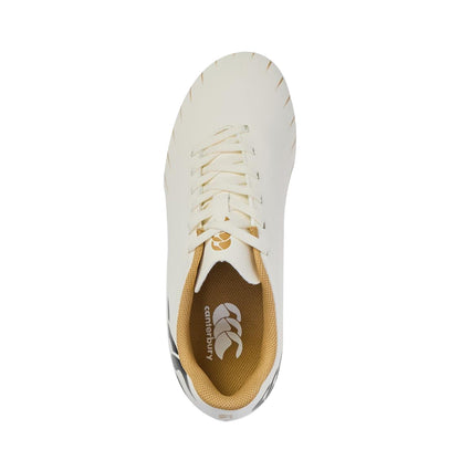 White - Side - Canterbury Unisex Adult Speed Falcon Team Firm Ground Rugby Boots