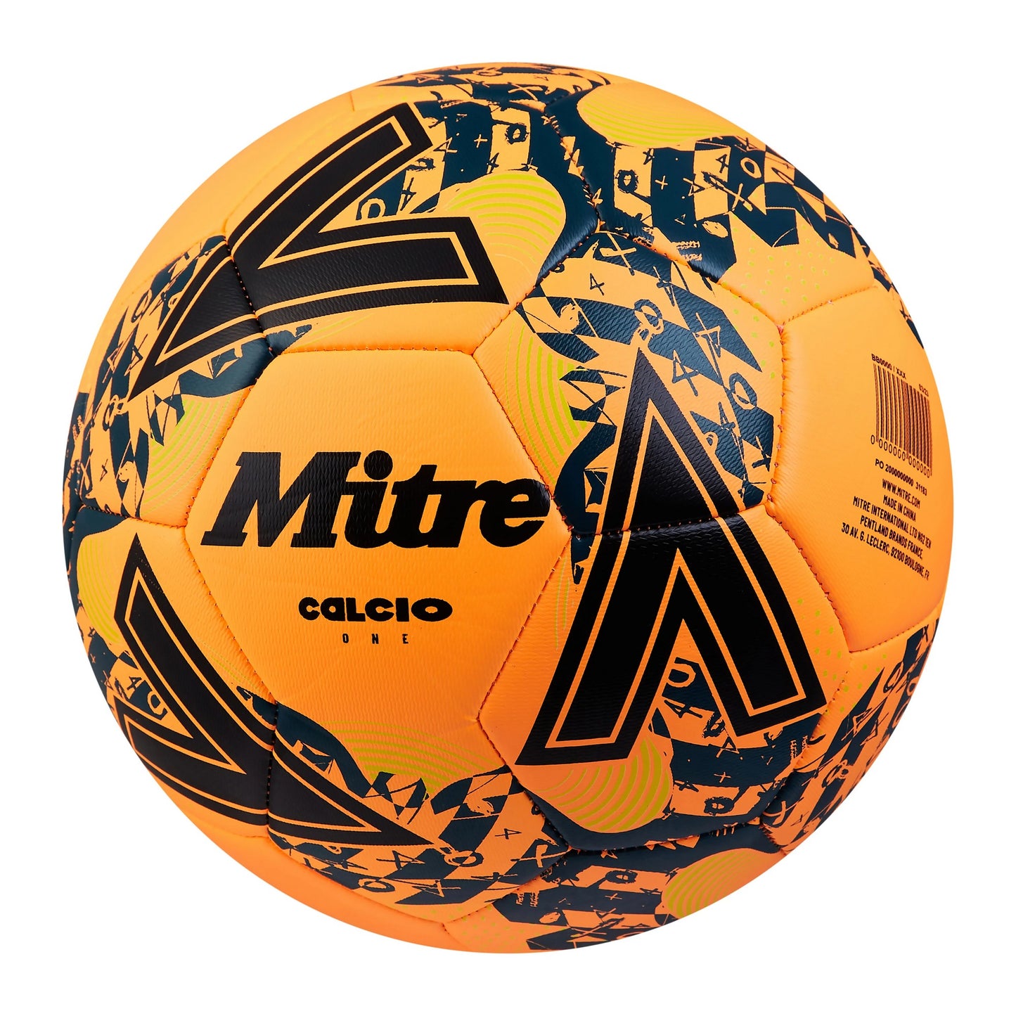 Fluorescent Orange-Black-Tidal Teal - Back - Mitre Calcio 24 Football