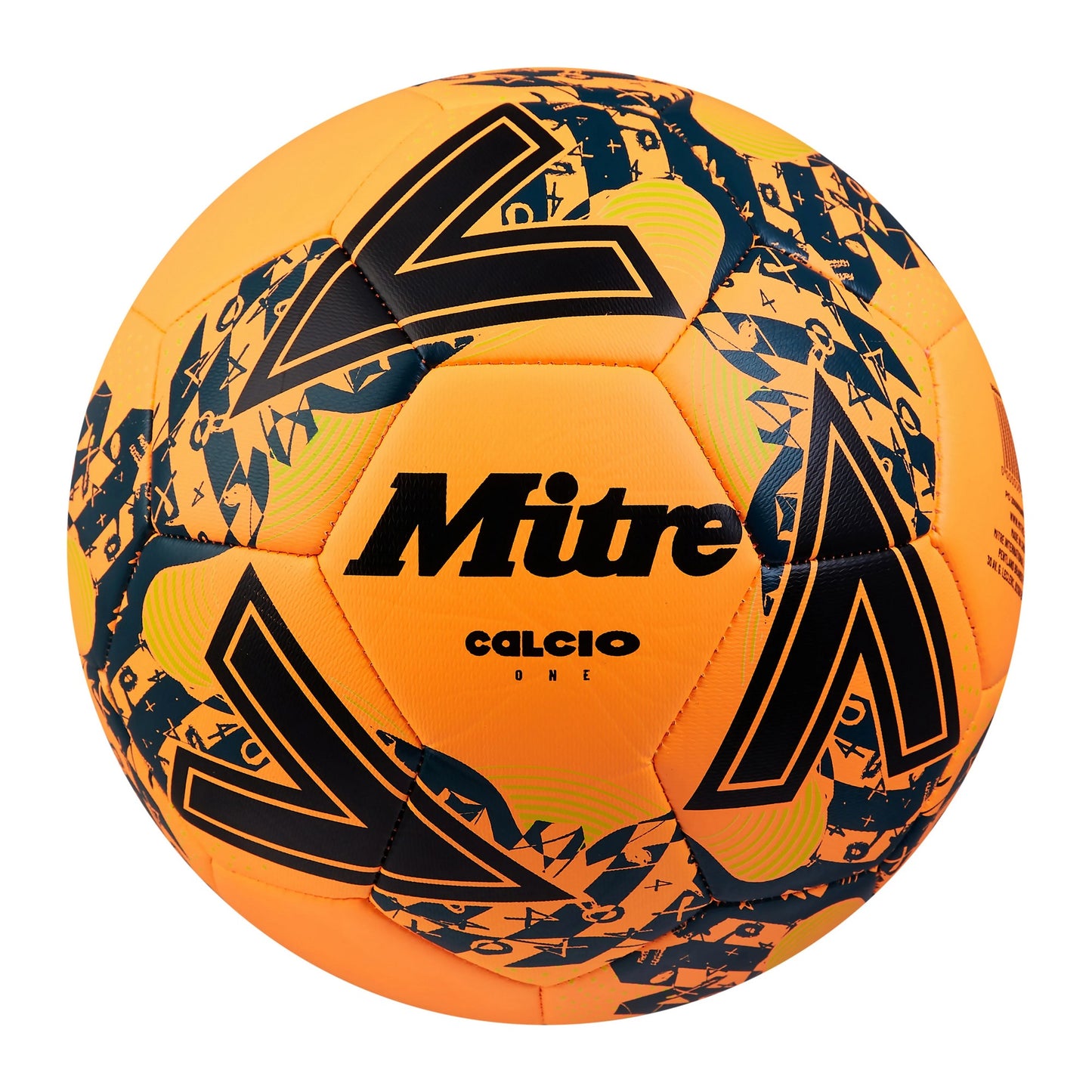 Fluorescent Orange-Black-Tidal Teal - Front - Mitre Calcio 24 Football