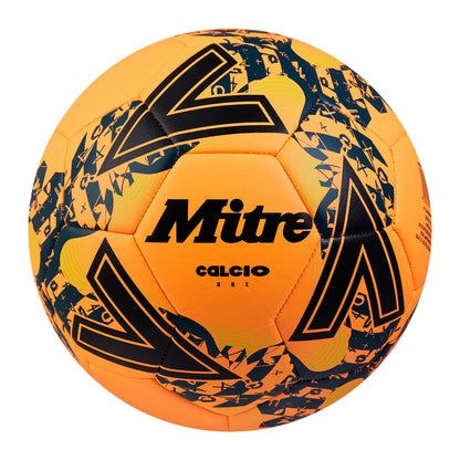 Fluorescent Orange-Black-Tidal Teal - Front - Mitre Calcio 24 Football
