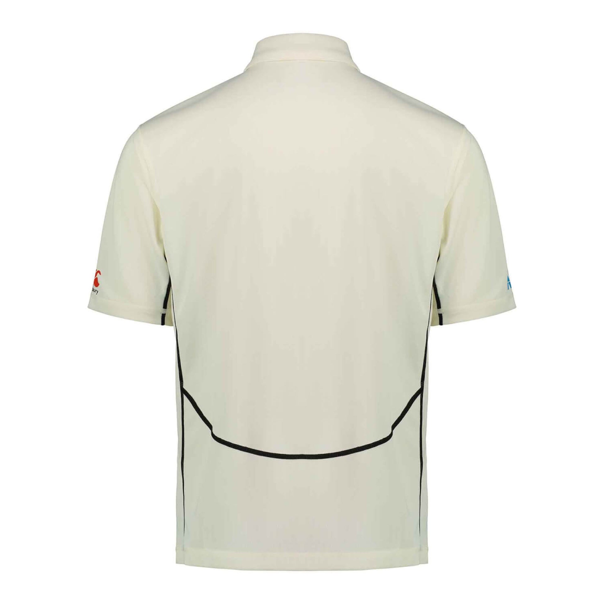 Cream - Back - Canterbury Mens New Zealand Black Caps Cricket Polo Shirt