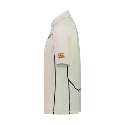 Cream - Side - Canterbury Mens New Zealand Black Caps Cricket Polo Shirt