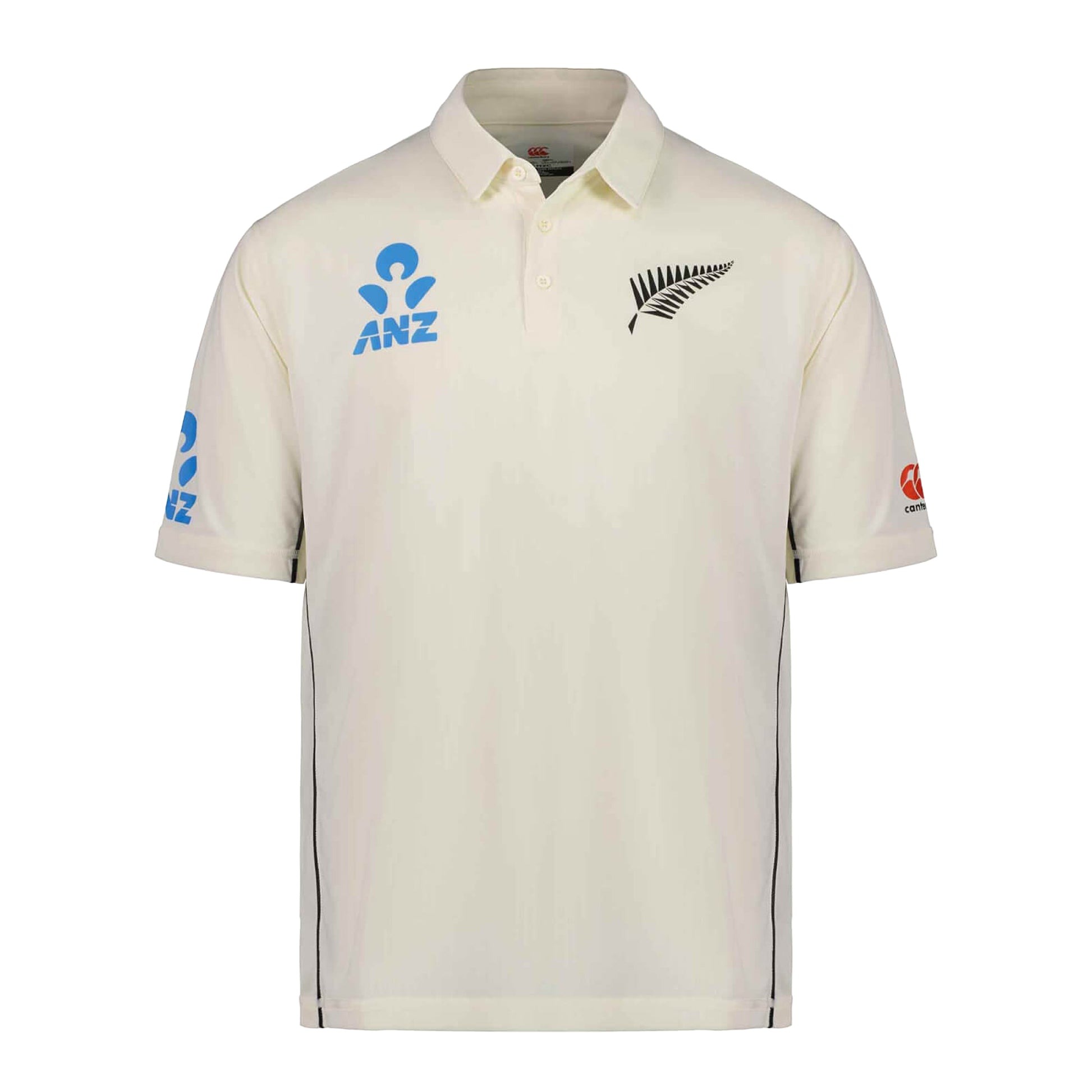 Cream - Front - Canterbury Mens New Zealand Black Caps Cricket Polo Shirt