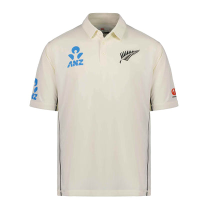 Cream - Front - Canterbury Mens New Zealand Black Caps Cricket Polo Shirt