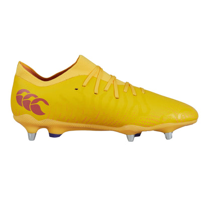 Mars Red-Amber Yellow-Orange Crush - Back - Canterbury Unisex Adult Speed Infinite Team Soft Ground Rugby Boots
