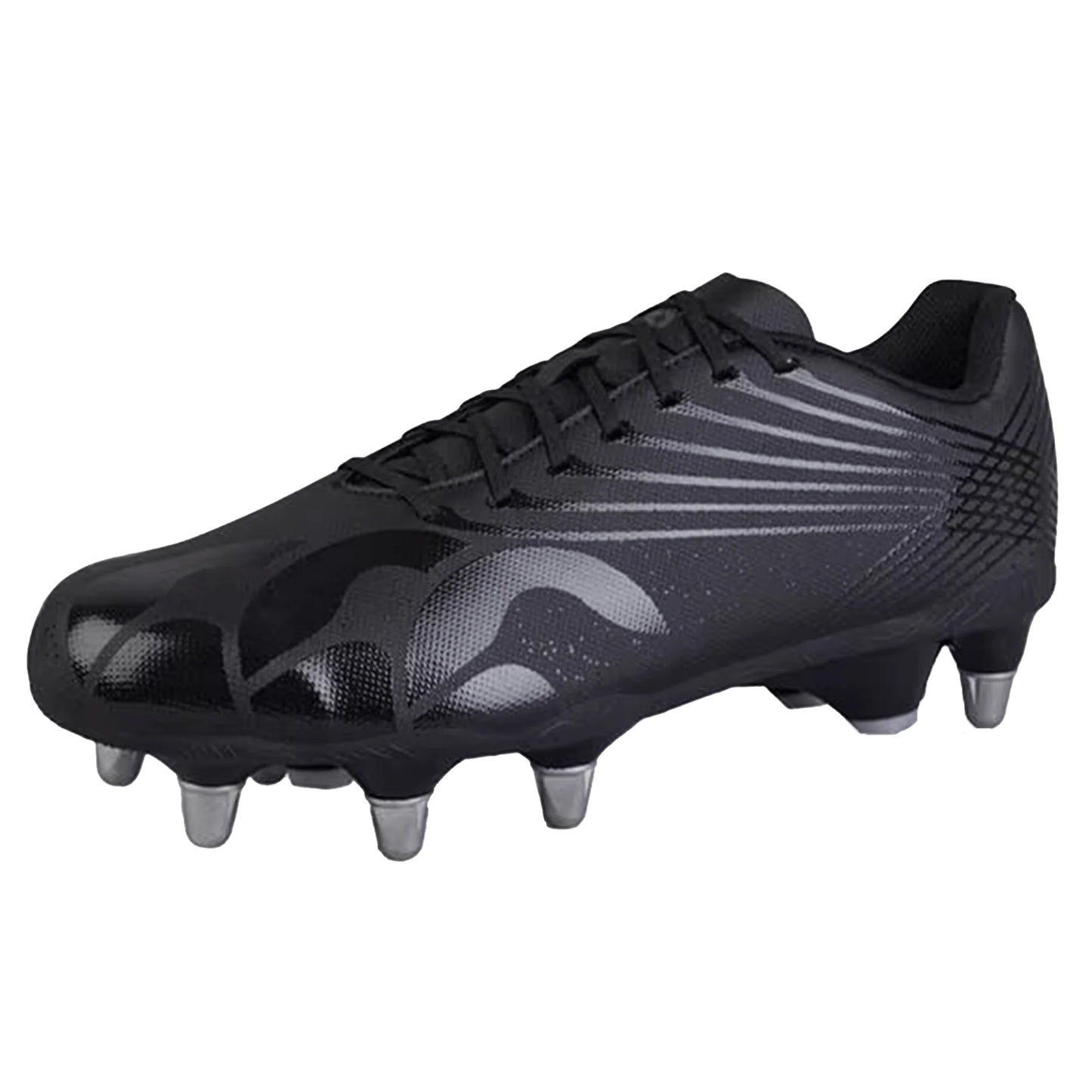 Black-Silver - Front - Canterbury Unisex Adult Stampede Groundbreak Pro Soft Ground Rugby Boots