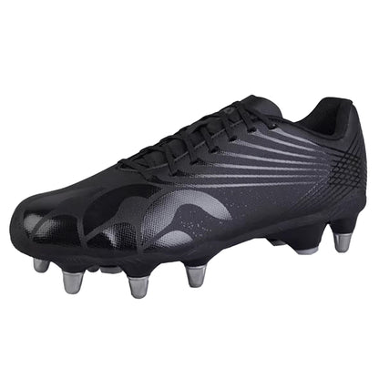 Black-Silver - Front - Canterbury Unisex Adult Stampede Groundbreak Pro Soft Ground Rugby Boots