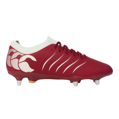 Red Dahlia - Side - Canterbury Unisex Adult Phoenix 2.0 Pro Soft Ground Rugby Boots