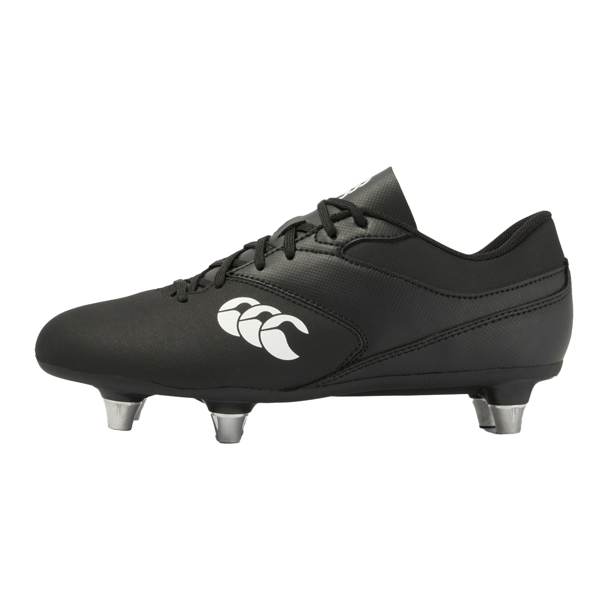 Black-White - Back - Canterbury Childrens-Kids Phoenix Raze Soft Ground Rugby Boots