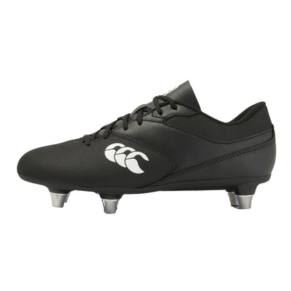 Black-White - Back - Canterbury Childrens-Kids Phoenix Raze Soft Ground Rugby Boots