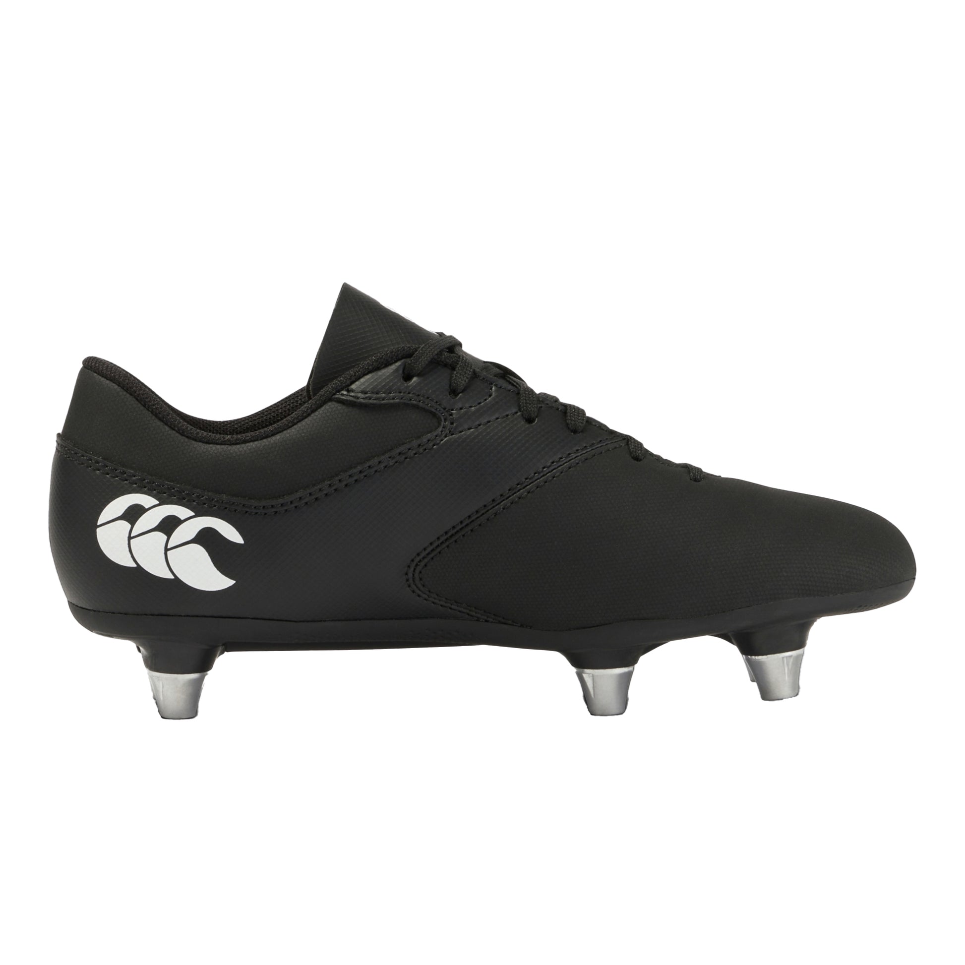 Black-White - Side - Canterbury Childrens-Kids Phoenix Raze Soft Ground Rugby Boots